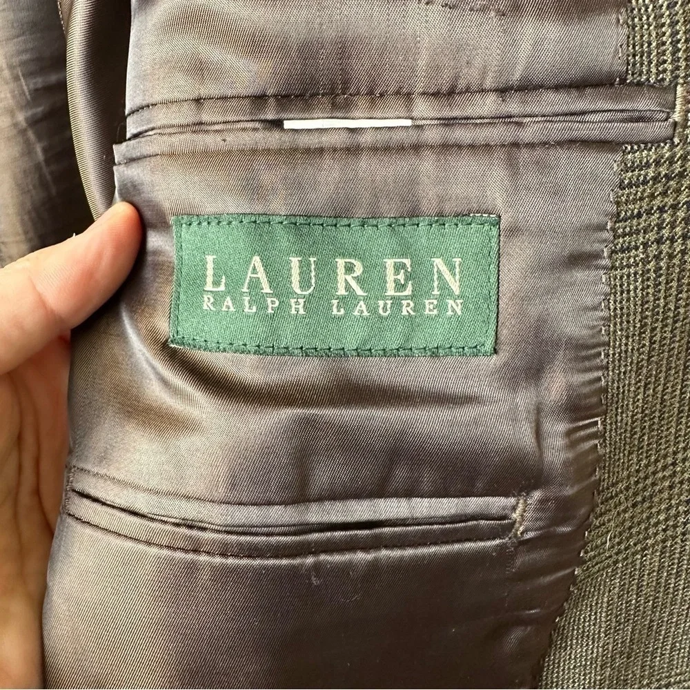 LRL Ralph Lauren 100% Wool Heritage Houndstooth Blazer Jacket Sport Coat 46 Long